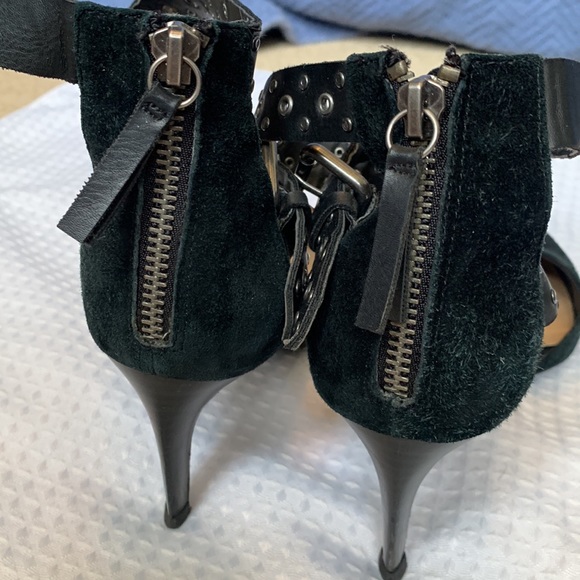Joe’s Jeans ankle wrap studded buckle suede heel in black W8.5 - Picture 3 of 13